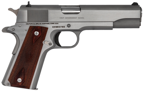 Colt Mfg O1911CSS 1911 Government 45 ACP 5" 7+1 Stainless Steel Rosewood Grip